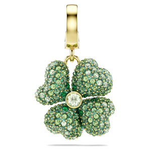 Charm Idyllia Quadrifoglio, Verde, Placcato color oro