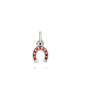 Mini charm ferro di cavallo cristal rosso