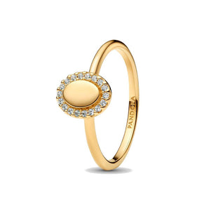 Anello Ovale e Pavè da incidere (Misura 48)