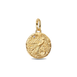 Charm Medallion Talisman Rondine "Dum Vita Est Spes Est"