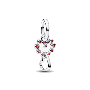 Charm Pendente Cuori Intrecciati con Cristalli Rossi
Argento Sterling 925