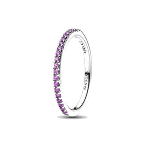 Anello Pavè Fascia Sottile Viola (Misura 52)