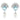 Orecchini Swarovski pendenti Idyllia Conchiglia, Blu, Placcato rodio