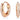 Orecchini a cerchio Matrix, Taglio Round, Bianchi, Placcato color oro rosa