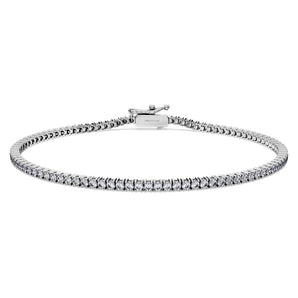 Braccialetto Eternity 1,5CT G VS,Tennis Diamanti creati in laboratorio Oro bianco 18 K