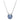 Pendente Bella V Taglio Round, Blu, Placcato rodio