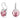 Orecchini Swarovski pendenti Bella V Taglio Round, Rosa, Placcato rodio