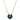Pendente Bella V Taglio Round, Verde, Placcato color oro