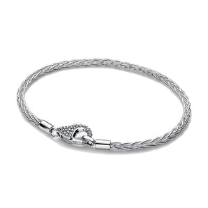 Bracciale Maglia Coda di Volpe con Chiusura Pavè (Misura 19Cm)
