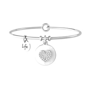 Bracciale Kidult rigido mamma con ciondolo e frase