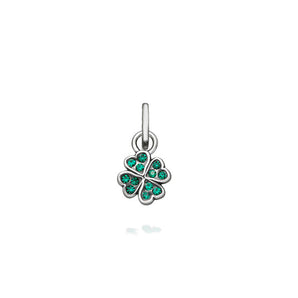 Mini charm quadrifoglio crystal verde