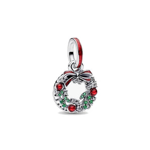 Charm Pendente Doppio Ghirlanda di Natale