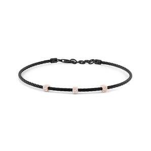 Bracciale da uomo acciaio oro e diamanti Salvini Gioielli