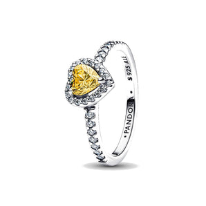 Anello Cuore in Rilievo Giallo (Misura 60)