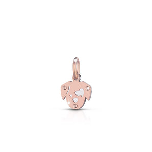 Cane in oro rosa e argento
