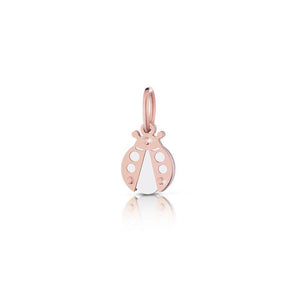 Coccinella in oro rosa e argento