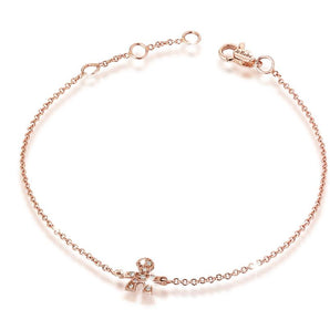 Bracciale maschietto oro rosa
con pavé di diamanti
