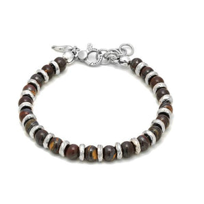 Bracciale Raspini in argento da uomo Tango occhio di toro