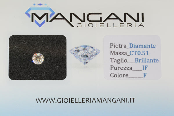 Diamante naturale blisterato 0,51 IF F certificato GIA