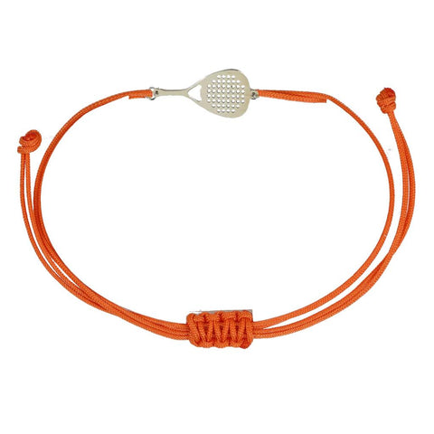 Bracciale sport padel in argento 925 bracciale cordone tecnico colore arancio unisex racchetta mm 22