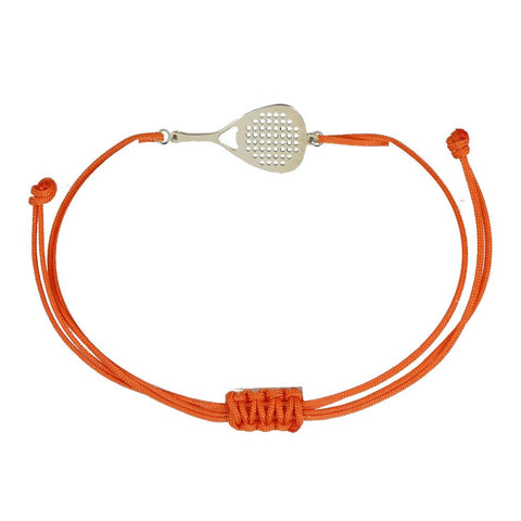 Bracciale sport padel in argento 925 bracciale cordone tecnico colore arancio unisex racchetta mm 30