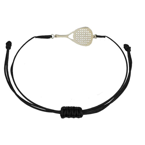 Bracciale sport padel in argento 925 bracciale cordone tecnico colore nero unisex racchetta mm 30