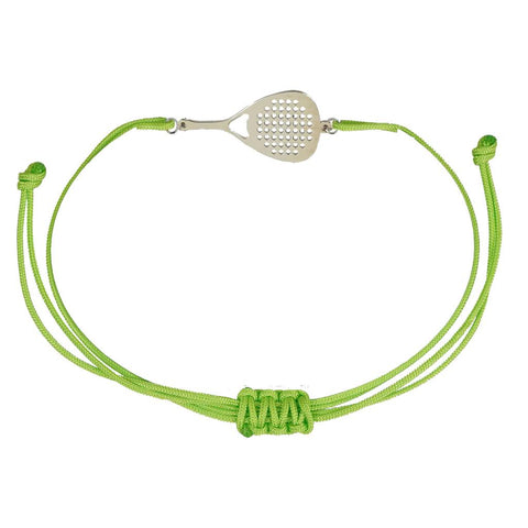 Bracciale sport padel in argento 925 bracciale cordone tecnico colore verde unisex racchetta mm 22