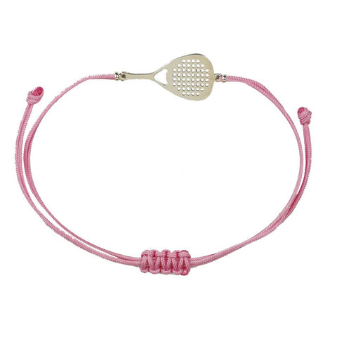 Bracciale Padel in argento 925 bracciale cordone tecnico colore rosa unisex racchetta mm 22