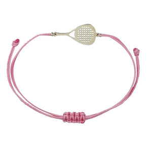 Bracciale Padel in argento 925 bracciale cordone tecnico colore rosa unisex racchetta mm 30