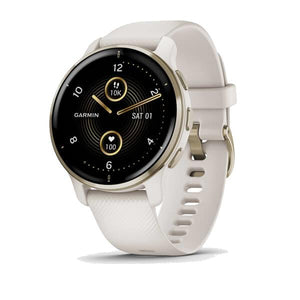 Orologio Garmin Venu 2 plus Lunetta Cream Gold Stainless con cassa Ivory e cinturino in silicone Ivory