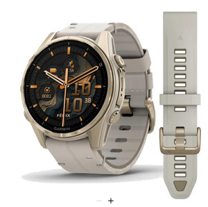 Orologio Garmin fenix 8, 43 mm, AMOLED
Sapphire, Titanio, Soft Gold & Limestone (Pelle)