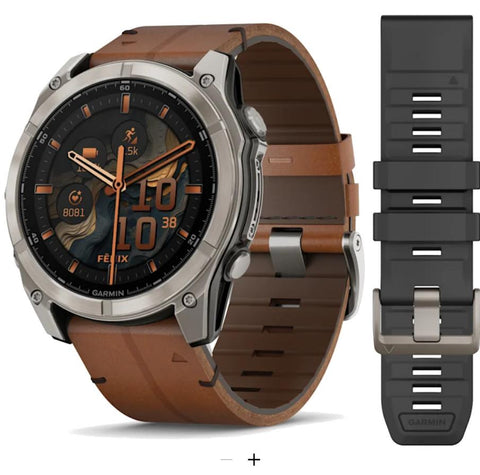 Orologio Garmin fenix8 - 51 mm, AMOLED
Sapphire, Titanio, Carbon Grey DLC & Chestnut (Pelle)