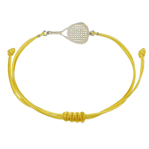 Bracciale sport padel in argento 925 bracciale cordone tecnico colore giallo unisex racchetta mm 30