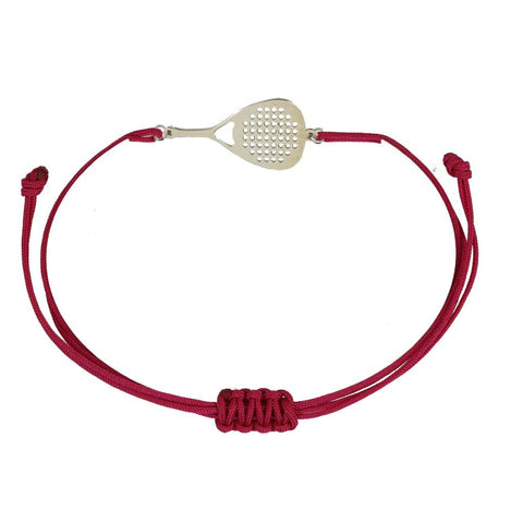 Bracciale sport padel in argento 925 bracciale cordone tecnico colore rosso unisex racchetta mm 22