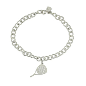 Bracciale in argento 925 racchetta Padel piccola mm 22 lunghezza