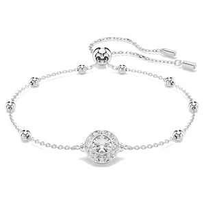 Braccialetto swarovski Una Angelic Taglio Round, Bianco, Placcato rodio