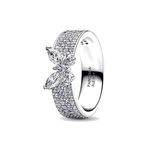 Anello Fascia Pavè con Farfalla Luminosa (Misura 56)