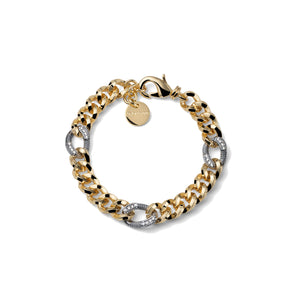 Bracciale Unoaerre bicolore grumetta e zirconi