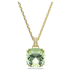 Pendente Swarovski Millenia Taglio Cushion, Verde, Finitura oro 18K