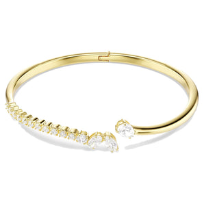 Bracciale Swarovski rigido Mesmera Taglio misto, Bianco, Finitura oro 18K