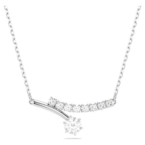 Collana Matrix Taglio Round, Bianca, Placcato rodio