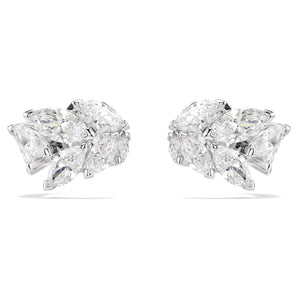 Orecchini ear cuff Mesmera Taglio Marquise, Bianchi, Placcato rodio