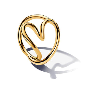 Anello Cuore Linea Sinuosa (Misura 54)
