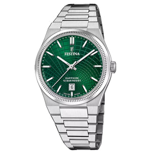 Orologio Festina da uomo Rivè quadrante verde Swiss Made