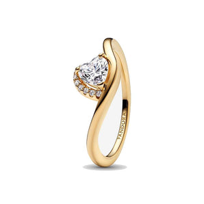 Anello Onda con Cuore Luminoso (Misura 60)