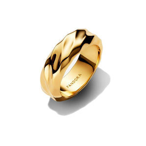 Anello Fascia Larga DunePlaccatura in Oro 14k(Misura 50)