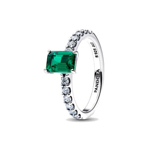Anello Taglio Baguette Verde (misura 54)