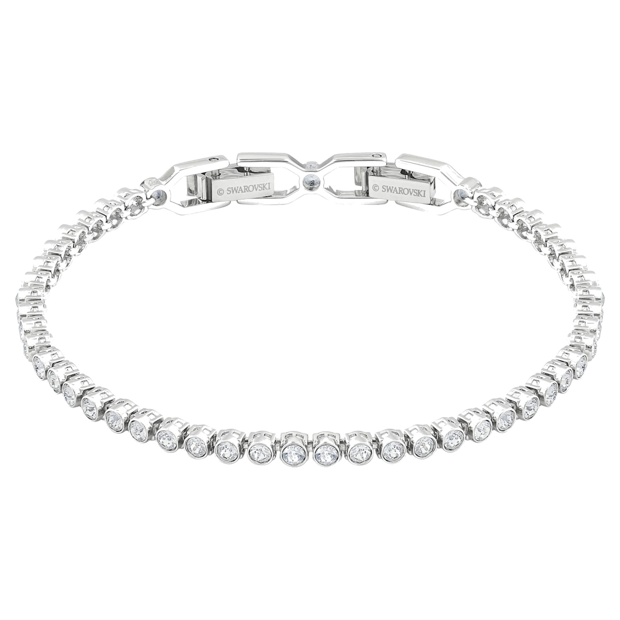 Bracciale Tennis Swarovski Emily, bianco, Placcatura rodio