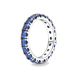 Anello Pandora fascia scintillante blu (Misura 56)