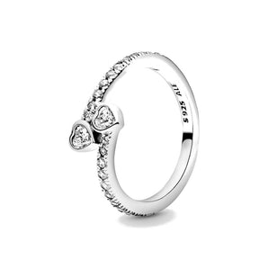 Anello Pandora due cuori scintillanti (Misura 52)